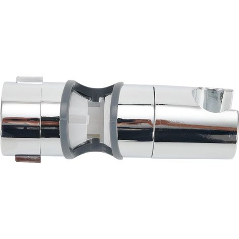 Support coulissant chromé pour barre de douche, réglable, pour tube de douche de 20 à 25 mm, en ABS, longueur 12,3 cm (1/5)