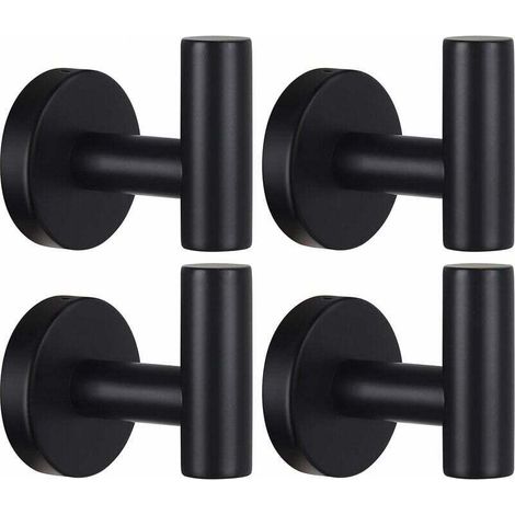 Crochet porte-serviettes mural crochet porte-manteau salle de bain crochet de robe noir mat SUS 304 acier inoxydable lourd cintre de porte serviette peignoir armoire éponge crochet salle de ba (1/5)