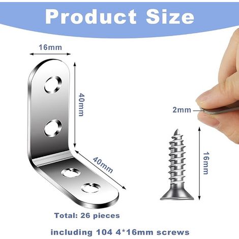 Flintronic 26 Piece L-Shaped Mounting Bracket (1/4)