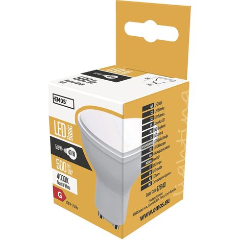 ampoule LED MR16 6 W GU10 Blanc Neutre, verre, 6 watts, GU10, transparent, 5 x 5 x 5,6 cm (1/5)