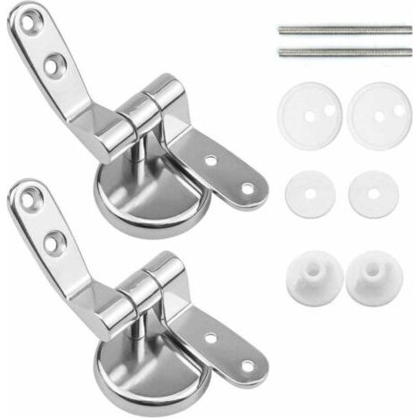 Charniere Abattant, Lot de 2 charnières de rechange pour lunette WC avec fixations en alliage de zinc -Versailles (1/4)