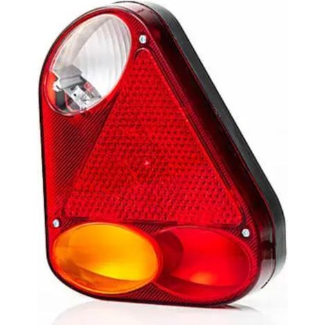 Feu de remorque droit avec feu de recul – Hauteur 220 mm – Largeur 175 mm – Épaisseur 56 mm – Entraxe 150 mm pour montage facile – Fristom