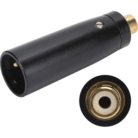 Vergoldeter RCA-Buchse-auf-XLR-Stecker-Adapter, Audioanschluss für Mikrofon und Mischpult, schwarz (1/5)