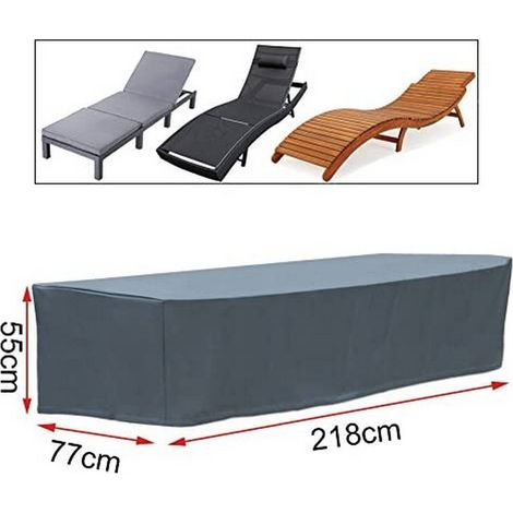 WOLTU Schutzhülle Gartenliege Sonnenliege, 218x77x55 cm, Abdeckung für Gartenmöbel, Abdeckhaube aus 600D-Oxford-Gewebe, Plane UV-Beständig wasserdicht winterfest, Schutzbezug reißfest (1/4)