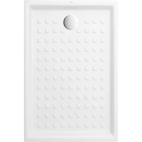 Villeroy & Boch – Receveur de douche à encastrer extra plat 100x80 cm – Grès émaillé – 6 cm de hauteur – Évacuation 90 mm – Couleur blanche