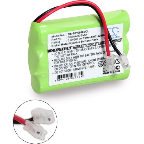 NX - Batterie téléphone 3x AAA 3S1P ST1 3.6V 700mAh Conn - 60AAAH3BMU (1/3)