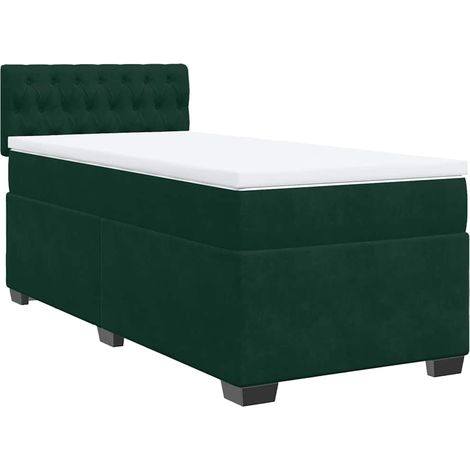 Maison Exclusive - Boxspringbett mit Matratze Dunkelgrün 80x200 c