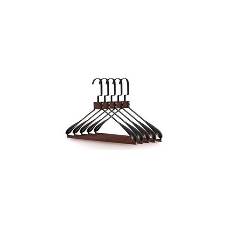 Cintres en bois à épaules larges, robustes cintres en métal pour manteaux, vestes, pantalons, robes lot de 5 cintres pour placard (1/5)
