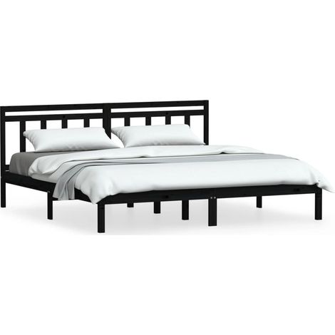 Maison Exclusive - Massivholzbett Schwarz Kiefer 200x200 cm