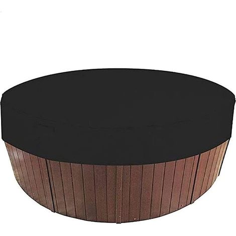 Couverture ronde pour spa, bâche imperméable pour baignoire, baignoire extérieure, imperméable, résistante aux UV, noire, 190 x 90 cm