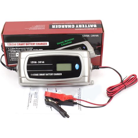 Chargeur de batterie automatique étanche avec écran LCD pour camions, FBC 122408 (1/5)