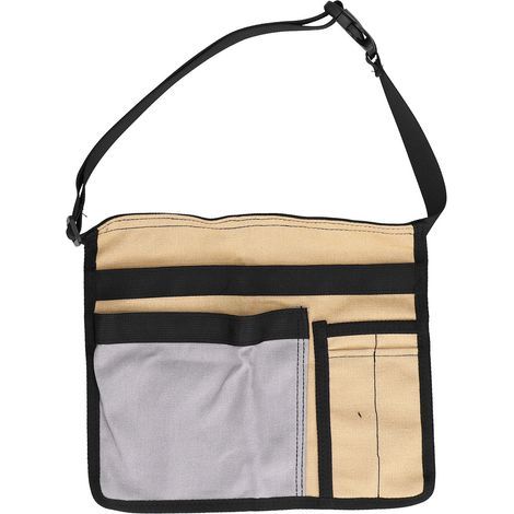 Pochette de outils  [nom du produit]  Pochette polyvalente avec poches multiples Oxford Grey Khaki pour jardinage, climbing et activités outdoor (2 grandes poches, 1 fixation screwdriver, 2 petites) (1/5)