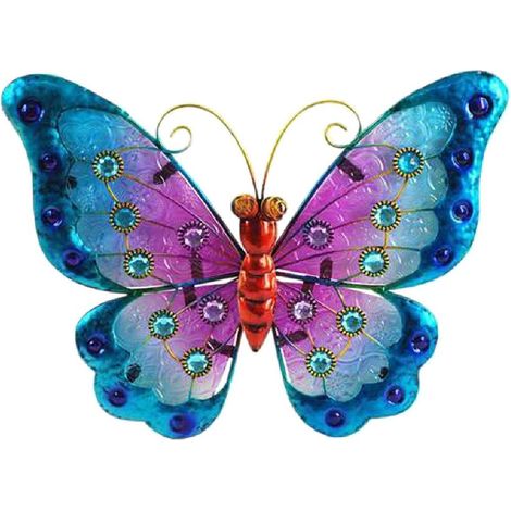 Papillon déco murale 21 x 25 cm - modèle Bleu (1/2)
