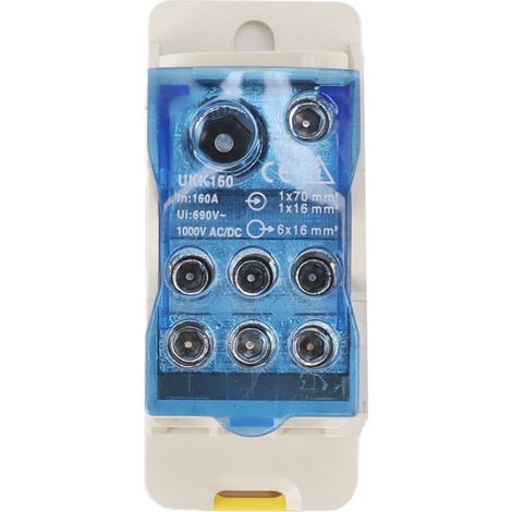 DIN rail power junction box, electrical terminal block, AC/DC 1000V 160A distribution connector (1/5)