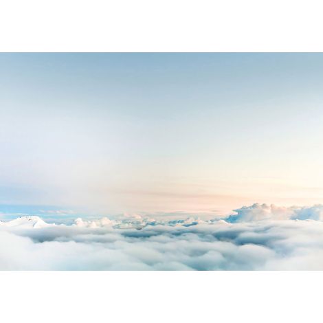 Papier peint panoramique nuage & ciel | Tapisserie panoramique bleu pastel chambre | Papier peint panoramique 3D chambre bébé - 384 X 260 cm (8 pièces) (1/2)