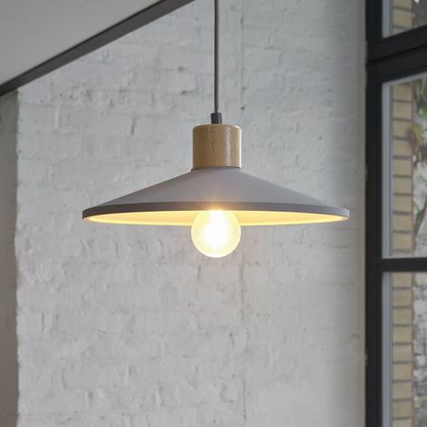 [NEUWERTIG] B-Ware OSRAM Hängeleuchte Pendelleuchte CONCRETE WOOD Ø32cm grau holz Beton Lampe E27 (1/2)