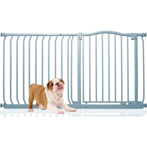 Bettacare Curved Top Dog Gate, 134cm - 143cm, Matt Grey, Pressure Fit Pet Gate for Dog and Puppy, Pet and Dog Barrier