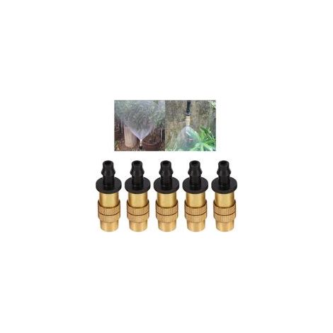 5Pcs Arroseurs d'irrigation Réglables, Buse de Pulvérisation en Laiton Cuivré Arrosage des Goutteurs pour la Serre de la Pelouse (1/5)