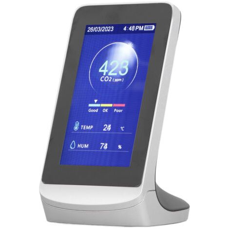 QORVA-Moniteur de qualité de l'air CO2 WiFi 3 en 1, testeur de dioxyde de carbone, humidité et température,de