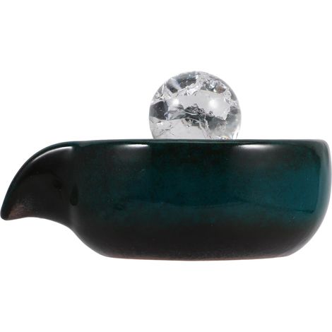 Décor de Fontaine Céramique pour Jardin avec Cascade Circulante Accessoire Écoulement Eau pour Fontaine Intérieure et Extérieure Ornement Paisible pour Cour et Bassin