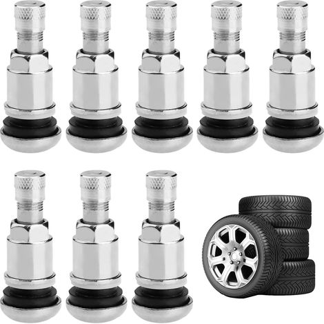8 Pièces 11.3mm Valves Métalliques pour Jantes (1/5)
