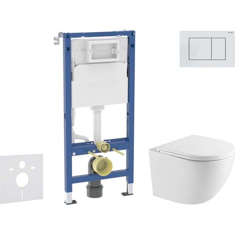 Geberit Duofix - Set de bâti-support, cuvette Oudee et abattant softclose, plaque de déclenchement Delta30, blanc alpin SANI11CA31105