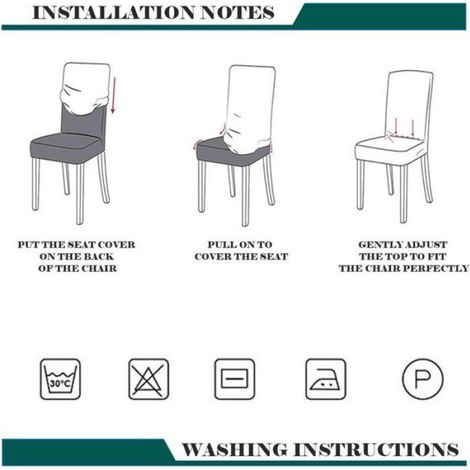 Housse De Chaise - Extensible - Lavable En Machine - Pour Chaises De 45 À 60 Cm De Hauteur - 1 Pièce (1/5)