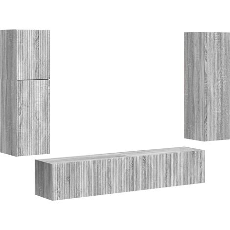 Conjunto de mueble de TV 4 pcs Gris Sonoma Madera de ingeniería vidaXL