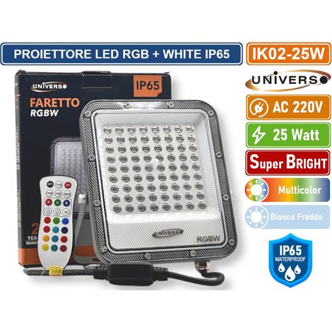 FARO FARETTO MULTICOLORE ESTERNO RGB+W UNIVERSO IP65 GRIGIA 220V CON TELECOMANDO (1/5)