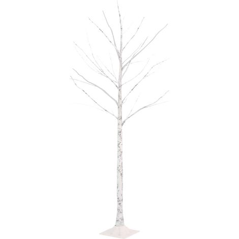 Artificial Christmas Tree Warm White 72 LEDs 150 cm White Birch vidaXL (1/5)