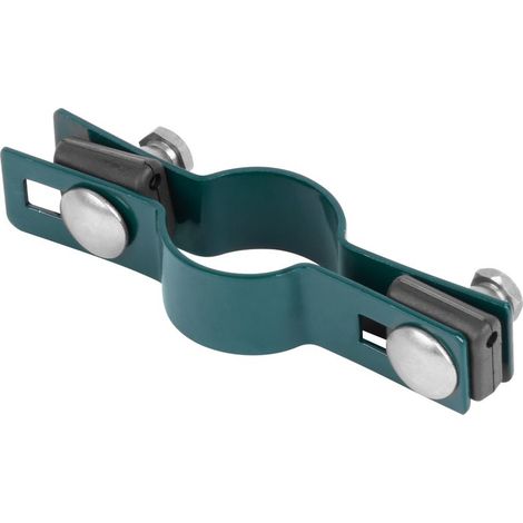 Schelle Strend Pro EUROSTANDARD, 48 mm, Mittelschelle, grün, Zn+PVC, RAL6005, für Rundpfosten