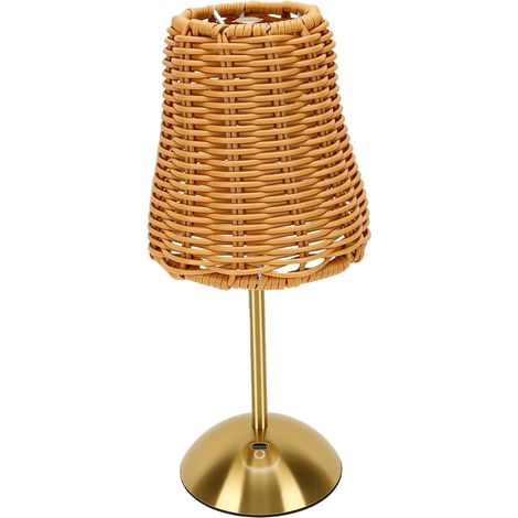 Lampe de Table en Rotin, Bureau LED Rechargeable 1200 MAh avec 3 (1/5)
