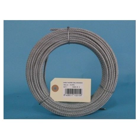 FPLUS cable acero galvan. 15mts.2mm. , Cable acero galvanizado trenzado.