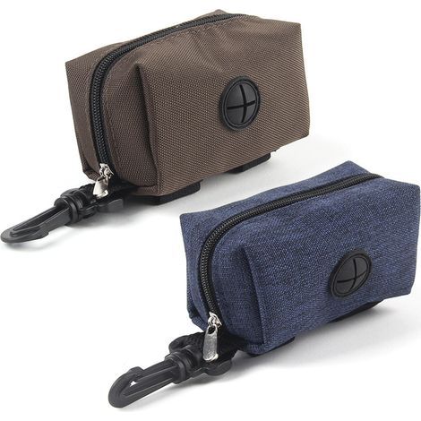 Set of 2 dog waste bag dispensers with zipper and leash clip. - AquaForge (1/5)