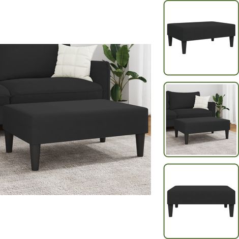 The Living Store Fußhocker Schwarz 77x55x31 cm Samt - Samtsessel - Hocker Schwarz - Beistelltisch - Fusshocker - Lounge Möbel (1/5)