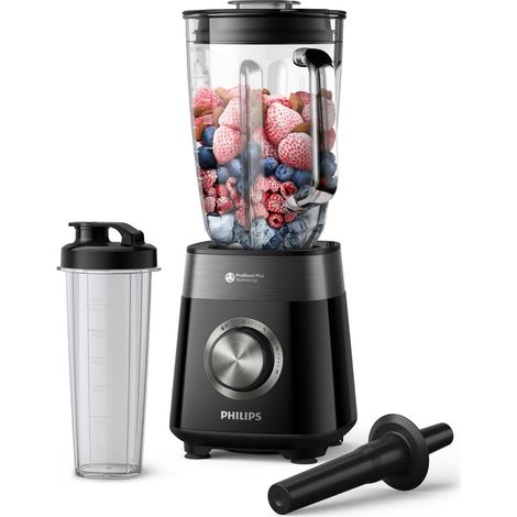 Frullatore Philips Serie 5000 - Motore da 1200 W. Tecnologia ProBlend Plus. Bicchiere Blend-and-Go. Parti lavabili in lavastoviglie. Capacità 2L. Nero (HR3031/00) (1/5)