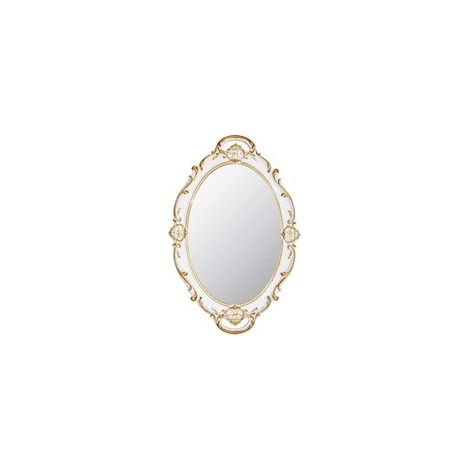 Miroir Mural Ovale décoratif Vintage 37 x 25 cm (Blanc) (1/5)