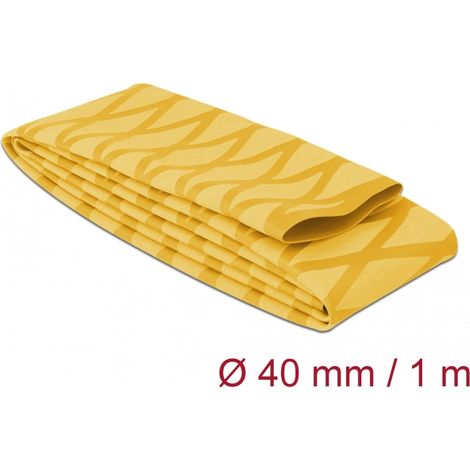Delock Tubo termorretrÃ¡ctil amarillo con patrÃ³n en X antideslizante de 1 m x 40 mm