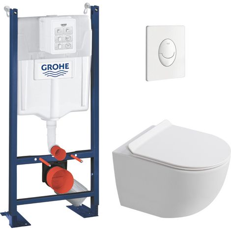 Rapid SL pack WC bâti autoportant + WC suspendu sans bride Ceramia PixL avec abattant SoftClose + plaque (GRRCEPXWMT01FR-FS) (1/5)
