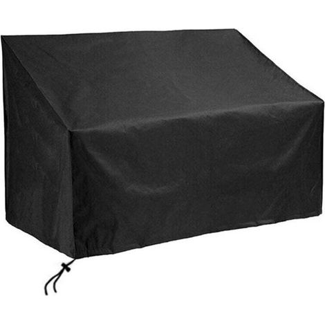 1pc Black Protective Cover for 3-Seater Garden Bench, Waterproof Outdoor Bench Cover 210D Oxford Fabric (69 x 49 x 155cm) (1/5)