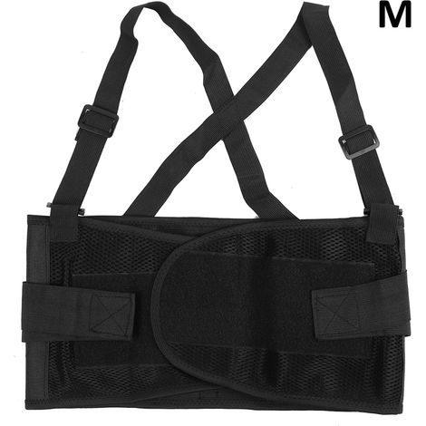 Ceinture lombaire ajustable de soutien pour le travail, protection anti-entorse, sangle de maintien, taille M, noir (1/5)