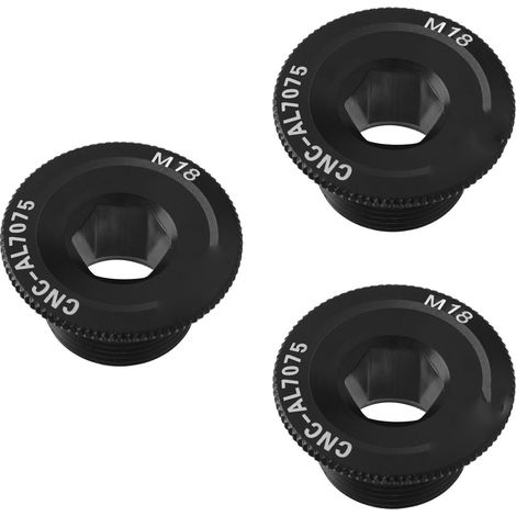 Set mit 3 Befestigungsschrauben für Fahrradkurbeln aus Aluminiumlegierung, Standardgewinde M18, für einteilige Mountainbike-Kettenblätter, schwarz. (1/5)