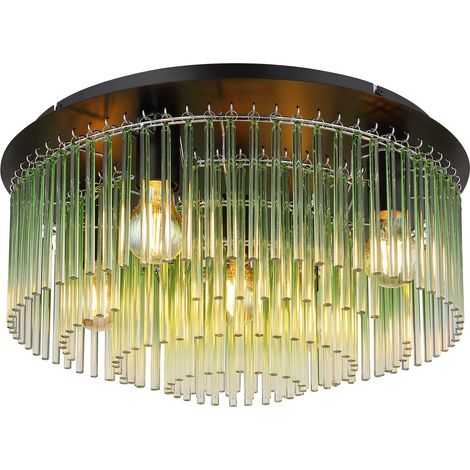Globo - plafón - GORLEY - negro - vidrio - Ø 50cm - E27 - (1/5)
