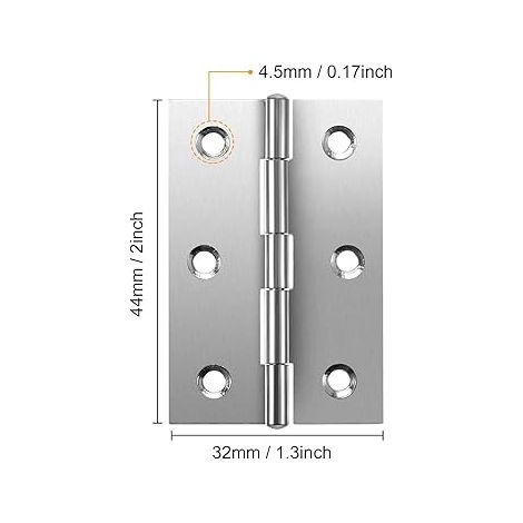 2 petites charnières de porte pliantes en acier inoxydable H (1/5)