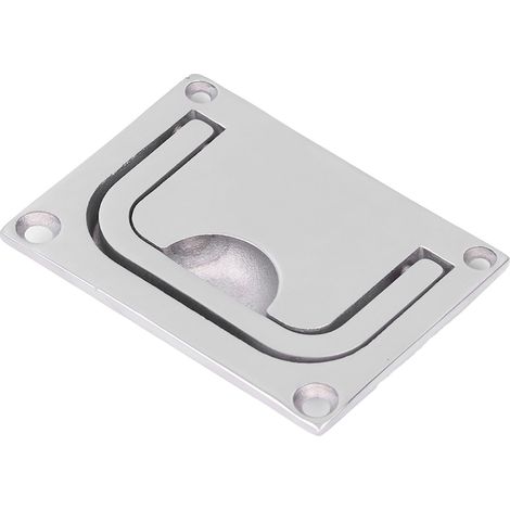 Poignée de trappe de bateau à anneau affleurant, en acier inoxydable marin 316, finition miroir, carrée, 96 x 69 mm