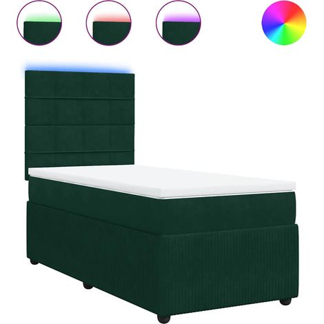 Maison Exclusive - Giroletto a Molle con Materasso Verde Scuro 90x190 cm Velluto