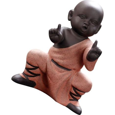 1 Figurine moine, Bouddha rouge, accessoire thé Kung Fu, décoration Zen jardin, bureau, voiture (1/5)