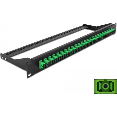 Delock Panel de parches de fibra 19 24 puertos SC Simplex verde