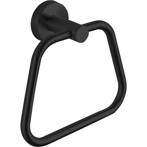 Bardusch-Anneau porte-serviettes noir, acier inox 304, design trapézoïdal, salle bain et cuisine (1/5)