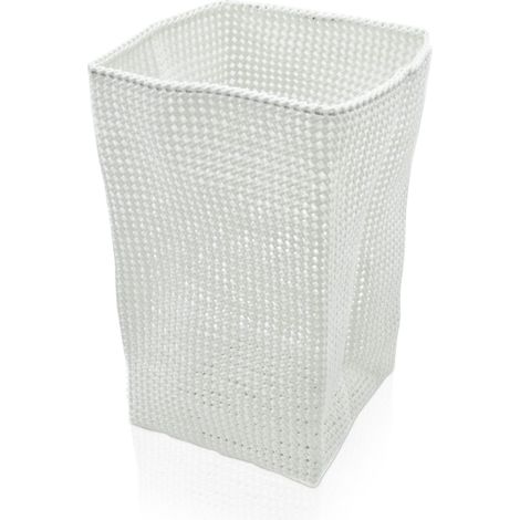 Tube Grand Panier Accessoires de Bain, Plastique Malléable, Off White